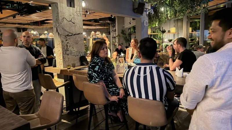 A busy corner of the venue during a Get Together